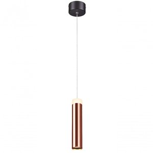 Pendente 5x20x150cm e Cabo 2mt , Preto ou Dourado e Acrílico Led 7w 3000k Bivolt Sindora Único