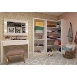 Closet Completo 2 Armários e Penteadeira com Espelho Camarim Mia Espresso Móveis - 1 Closet Completo 2 Armários e Penteadeira com Espelho Camarim Mia Espresso Móveis - 1