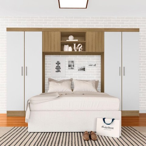 Guarda Roupa Casal Modulado Rubia Boreal/branco - Móveis Arapongas Boreal/branco