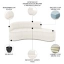 Ver imagem 3 de Sofá 4 Lugares para Sala 220cm Orgânico Wendi Boucle Off White I01 - Mpozenato