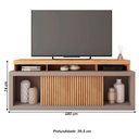 Ver imagem 3 de Rack para Tv 75 Polegadas 2 Portas com Ripado Puerto Buriti/fendi - Pnr Móveis