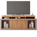 Ver imagem 2 de Rack para Tv 75 Polegadas 2 Portas com Ripado Puerto Buriti/fendi - Pnr Móveis