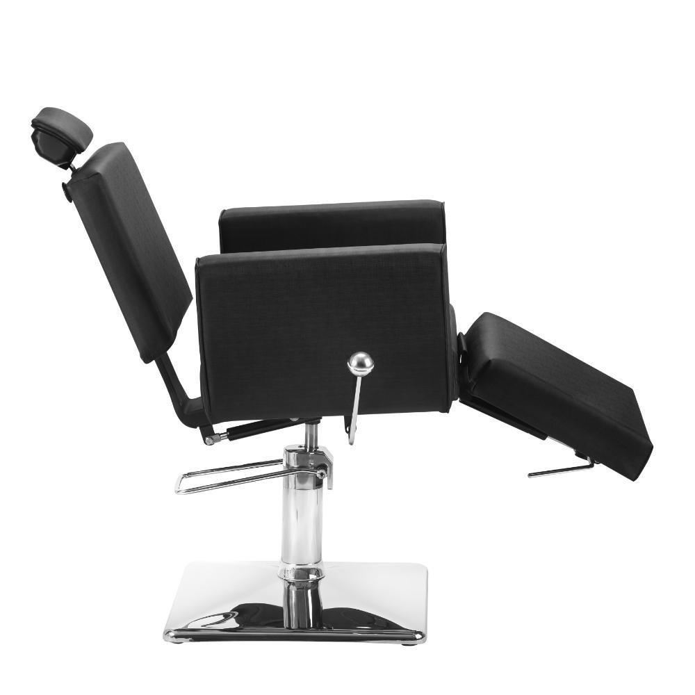 Cadeira Cabelereiro Barbeiro Maquiagem Poltrona Reclinável Class Salão de Beleza Estofados Preta - 3