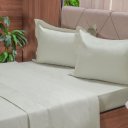 Ver imagem 3 de Jogo de Cama Casal 200 Fios Liso 4 Pçs 100% Algodão 140x190x35cm Verde Broto