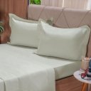 Ver imagem 6 de Jogo de Cama Casal 200 Fios Liso 4 Pçs 100% Algodão 140x190x35cm Verde Broto