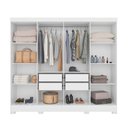 Ver imagem 3 de Guarda Roupa Solteiro Serra Clara 8 Portas 4 Gavetas MDP Branco Moval Móveis