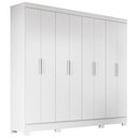 Ver imagem 1 de Guarda Roupa Solteiro Serra Clara 8 Portas 4 Gavetas MDP Branco Moval Móveis