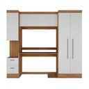 Ver imagem 5 de Quarto Completo com Escrivaninha Viena 3 Portas 2 Gavetas Espresso Móveis Marrom/Nogal/Branco