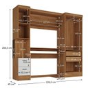 Ver imagem 3 de Quarto Completo com Escrivaninha Viena 3 Portas 2 Gavetas Espresso Móveis Marrom/Nogal/Branco