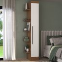 Ver imagem 7 de Quarto Completo com Escrivaninha Viena 3 Portas 2 Gavetas Espresso Móveis Marrom/Nogal/Branco