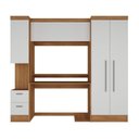 Ver imagem 5 de Quarto Completo com Escrivaninha Viena 3 Portas 2 Gavetas Espresso Móveis Marrom/Nogal/Branco