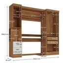 Ver imagem 3 de Quarto Completo com Escrivaninha Viena 3 Portas 2 Gavetas Espresso Móveis Marrom/Nogal/Branco