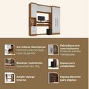 Ver imagem 6 de Quarto Completo com Escrivaninha Viena 3 Portas 2 Gavetas Espresso Móveis Marrom/Nogal/Branco