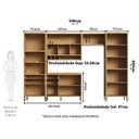 Ver imagem 3 de Cozinha Completa Modulada 100% MDF 5 Peças 11 Portas 5 Gavetas e Vidro 349cm Vicenza Espresso Móveis Cinza/Amêndoa/Chumbo