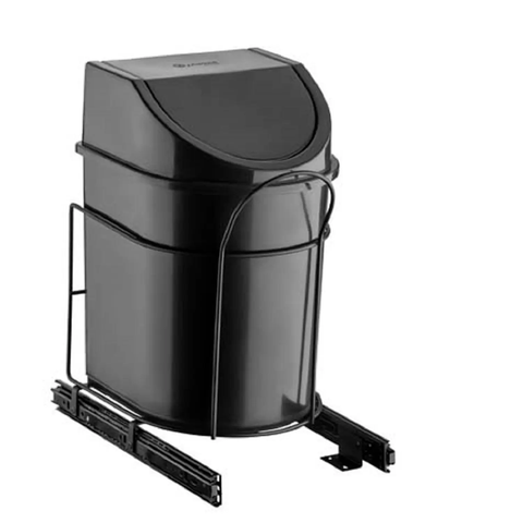 Lixeira Deslizante Embutida De Armário 12 Litros Schmitt:Preto