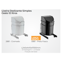 Ver imagem 3 de Lixeira Deslizante Embutida De Armário 12 Litros Schmitt:Preto