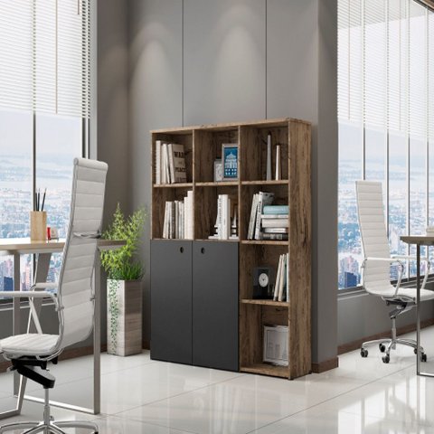 Estante Livreiro Multiuso com 2 Portas Mônaco