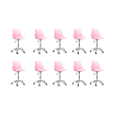 Ver imagem 1 de Cadeira Office Base Cromada Oficial com Rodízio Giratória Saarinen - Rosa - 10