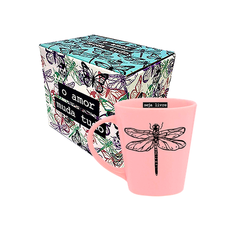 CANECA DROP ROSA - LIBELULA