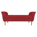 Ver imagem 3 de Calçadeira Recamier Casal 1,50m Londres Veludo Vermelho - Pallazio