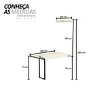 Ver imagem 2 de Mesa Dobrável Retrátil de Parede 120x75 Branco
