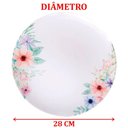 Ver imagem 2 de Kit Jogo de Prato Raso Jantar 4pçs 4 Pessoas Floratta 28cm