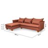 Sofá Modular 3 Lugares com Chaise e Pé Bolinha Sôma CabeCasa MadeiraOriginals - 4