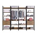 Ver imagem 3 de Conjunto Closet Modulado 228cm Estilo Industrial TE0020 Delmarco