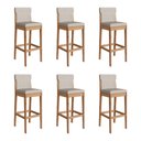 Ver imagem 2 de Conjunto 6 Banquetas Altas Arezzo para Cozinha e Bancada com Estilo Moderno - Amêndoa