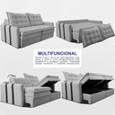 Ver imagem 5 de Sofá Baú sem Caixa Retrátil 1,80m Softgel Petit Boucle Cinza Claro Cama Inbox