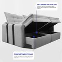 Ver imagem 6 de Sofá Baú sem Caixa Retrátil 1,80m Softgel Petit Boucle Cinza Claro Cama Inbox