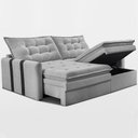 Ver mais imagens de Sofá Baú sem Caixa Retrátil 1,80m Softgel Petit Boucle Cinza Claro Cama Inbox
