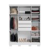 Guarda Roupa Casal 4 Portas 3 Gavetas Domus Branco - 2