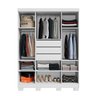 Guarda Roupa Casal 4 Portas 3 Gavetas Domus Branco - 3