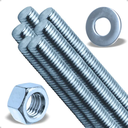 Ver imagem 1 de Kit 10 Barras Roscadas Zincadas + 100 Porcas + 100 Arruelas 5/16