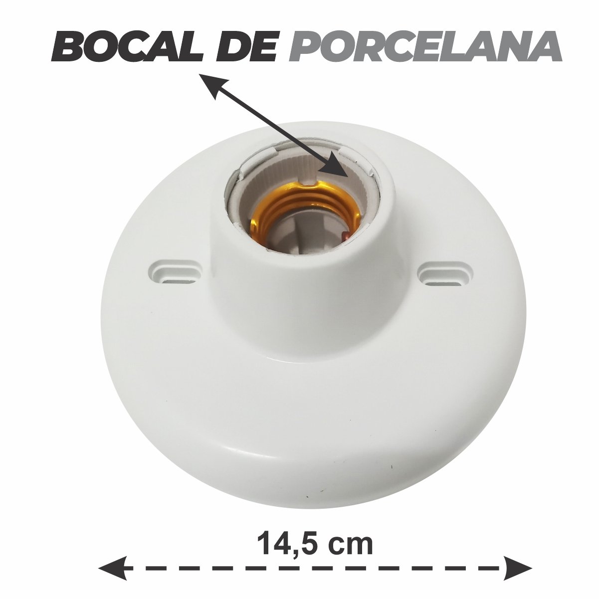 Kit 10 Plafons Simples Suporte Lâmpadas Bocal Porcelana - 3