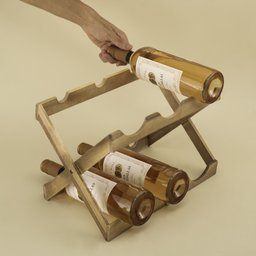 Suporte de Madeira Acácia Adega Porta Vinhos Dobrável - Oikos - 2
