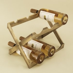 Suporte de Madeira Acácia Adega Porta Vinhos Dobrável - Oikos