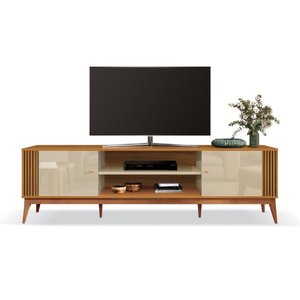 Rack Bancada Para Sala Tv Até 75" Legacy Cedro / Off White