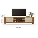 Ver imagem 4 de Rack Bancada Para Sala Tv Até 75" Legacy Cedro / Off White