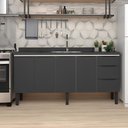 Ver imagem 3 de Gabinete para Aço Jupiter 1,74m Preto para Pia de 1,80m - P101715 - Cozimax Gabinete para Aço Jupite