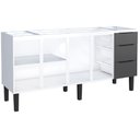 Ver imagem 2 de Gabinete para Aço Jupiter 1,74m Preto para Pia de 1,80m - P101715 - Cozimax Gabinete para Aço Jupite