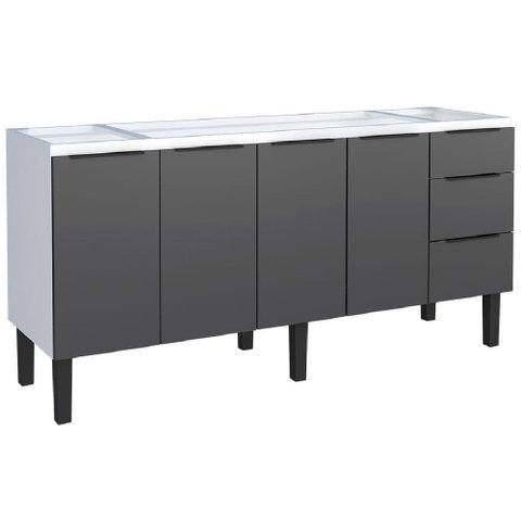 Gabinete para Aço Jupiter 1,74m Preto para Pia de 1,80m - P101715 - Cozimax Gabinete para Aço Jupite