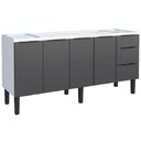 Ver imagem 1 de Gabinete para Aço Jupiter 1,74m Preto para Pia de 1,80m - P101715 - Cozimax Gabinete para Aço Jupite