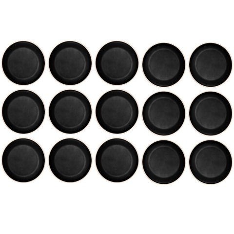 Kit 15 Pratos para Comida Japonesa Sushi 21,5cm de Melamina Raso Oriental Sashimi Wolff