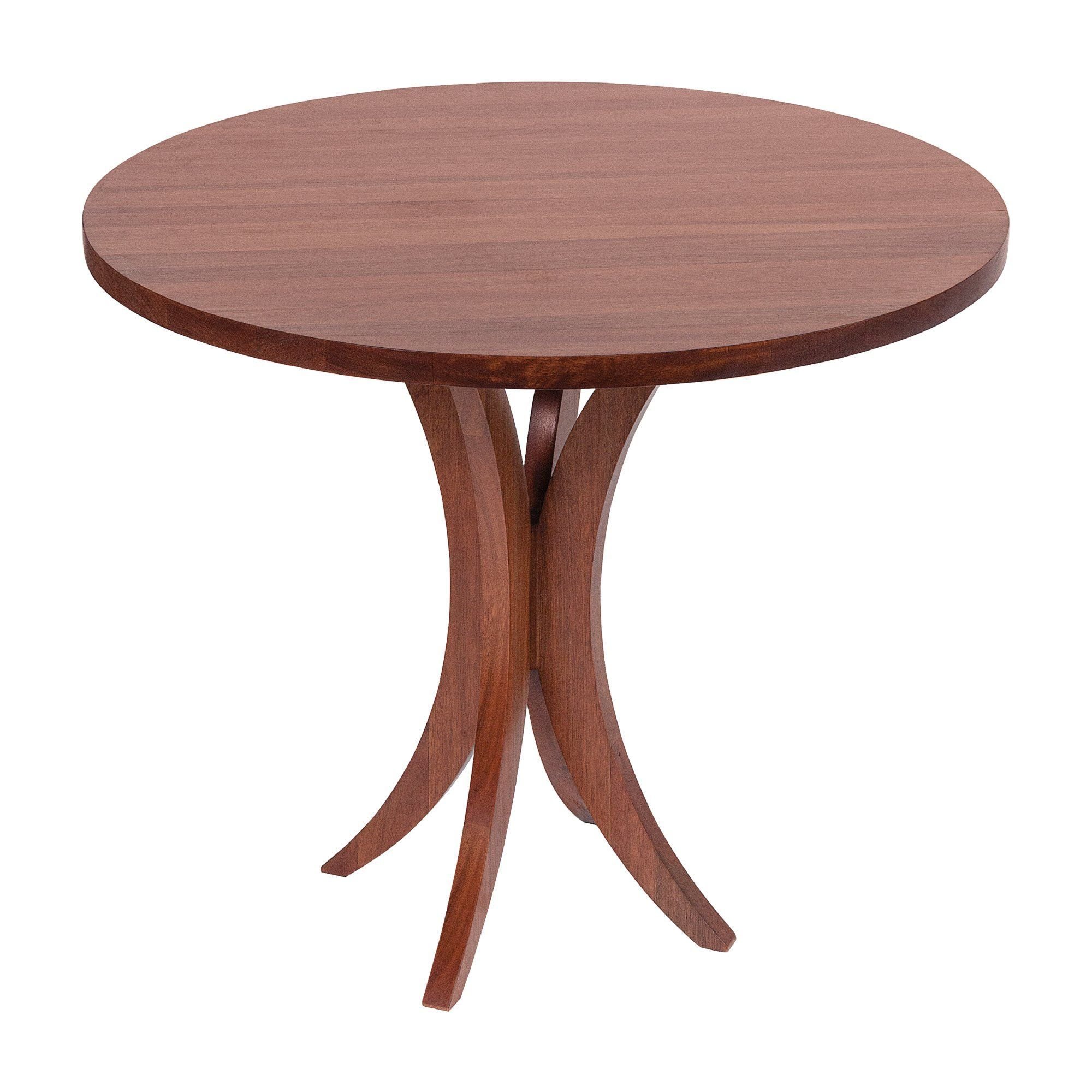 Mesa Rima Mesa Redonda 4 Lugares Tampo de Madeira Maciça 90cm - Rima Nozes ...