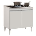Ver imagem 1 de Balcão para Cooktop 80cm 2 Portas Flórida Branco - Lumil Móveis