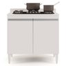 Balcão para Cooktop 80cm 2 Portas Flórida Branco - Lumil Móveis - 7