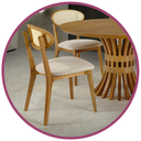 Ver imagem 5 de Cadeira Orion Orgânico Tela Quadrada Assento Estofado Tecido Bouclê 125 Madeira Maciça Freijó Cappuc