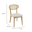 Ver imagem 4 de Cadeira Orion Orgânico Tela Quadrada Assento Estofado Tecido Bouclê 125 Madeira Maciça Freijó Cappuc